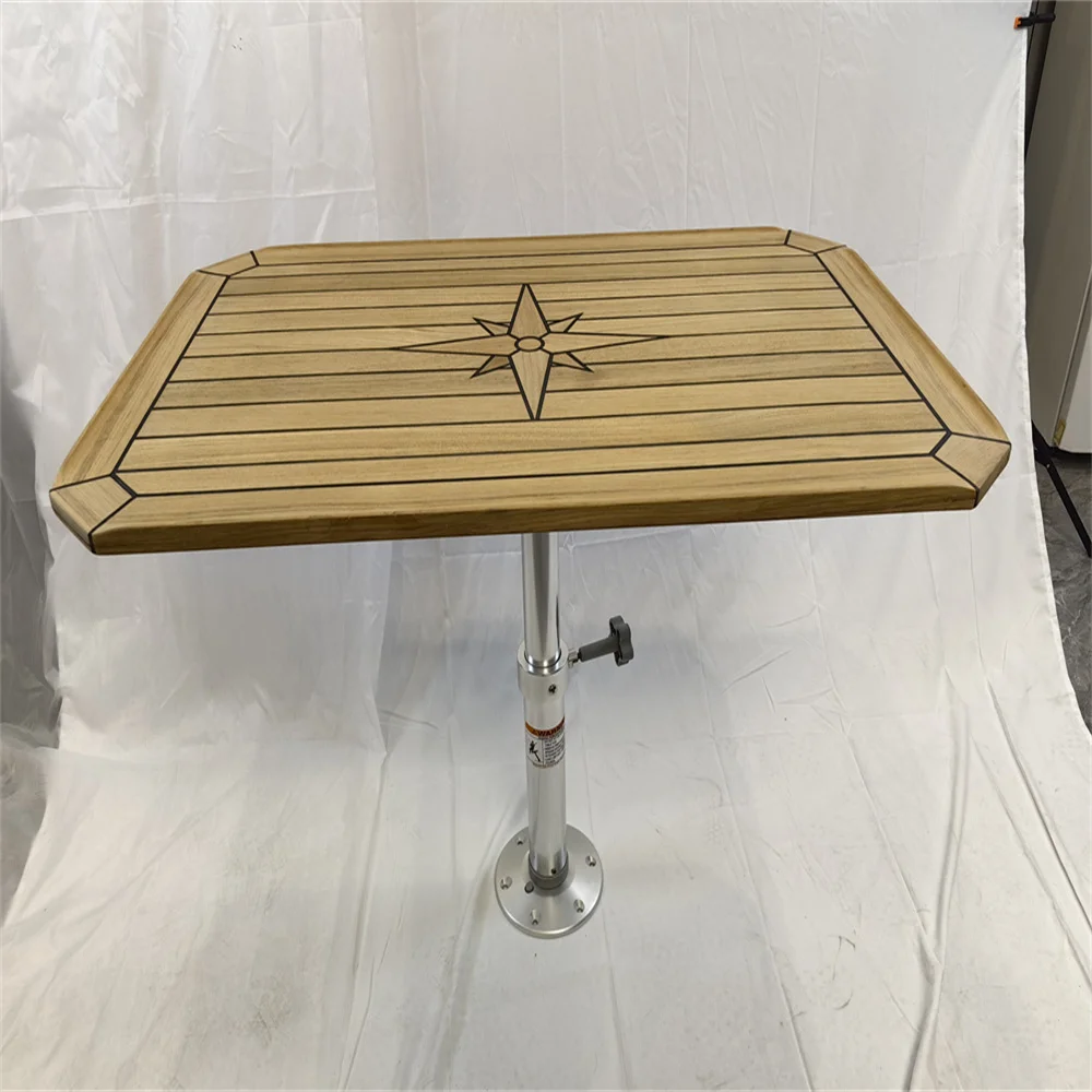 Table Bateau Teck – Haut Rectangulaire – 3 Tailles – Pour Yacht, Camping-car, Bateau – Neuf