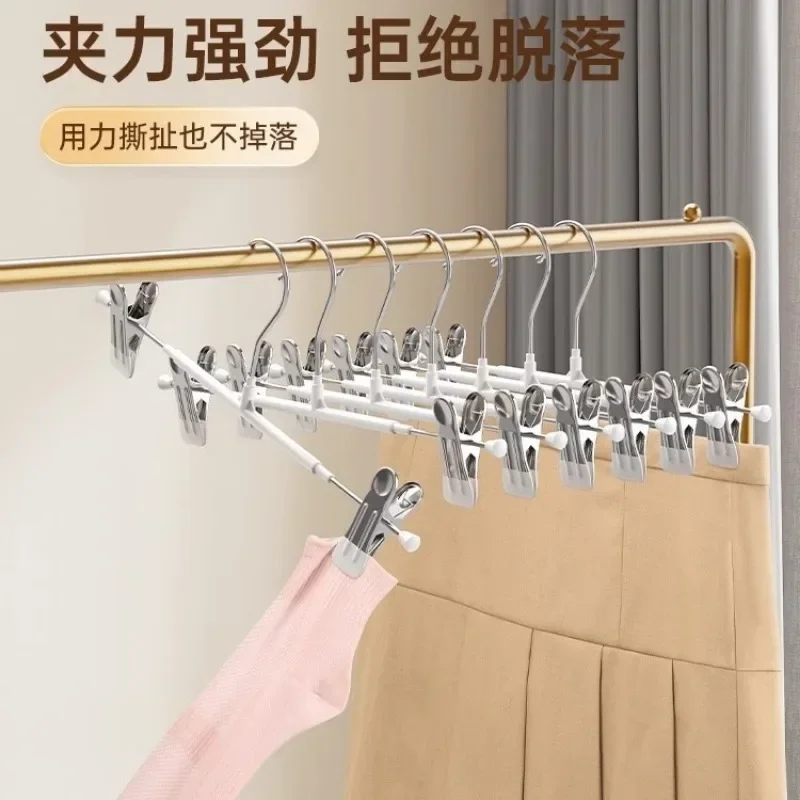 Pants Hangers with Clips Adjustable SkirtHangers for Women Non-Slip Trousers Hanger for Jeans Clothes Hangers Pants clothes hanger storage hanger