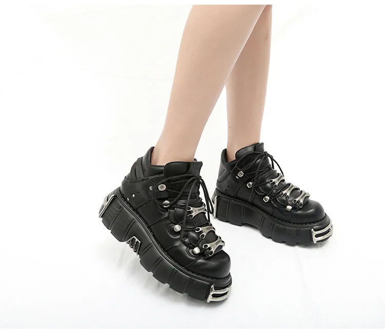 Women Punk Sneakers Rock 6cm Platform Shoes Woman Creepers