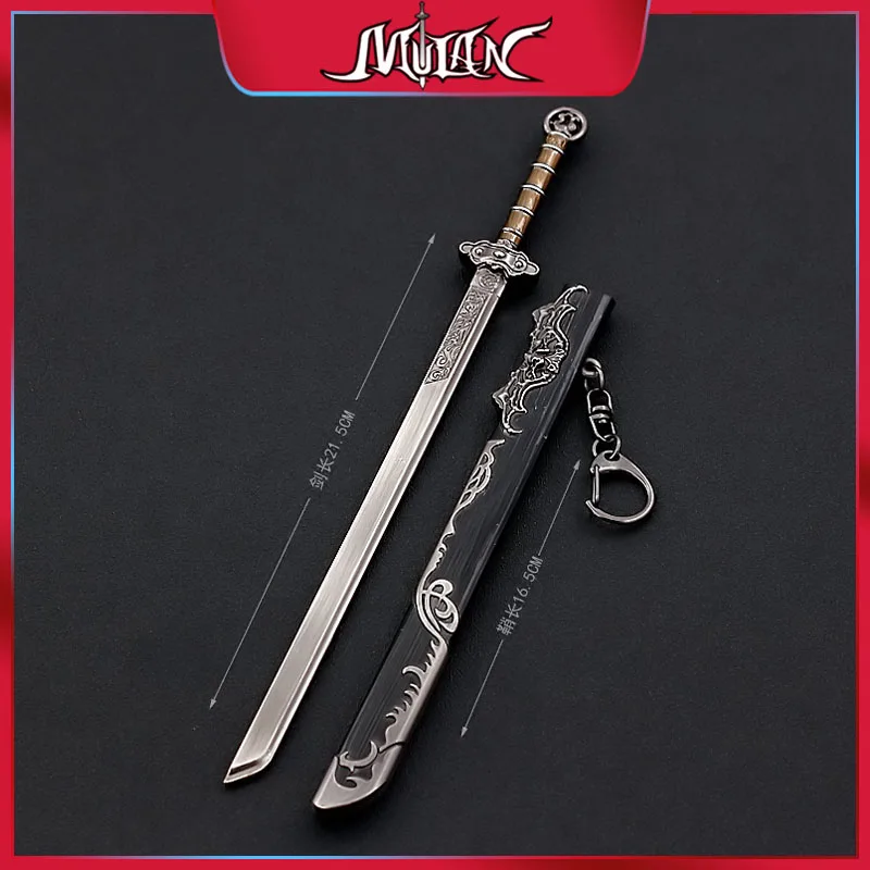 

Tang Dynasty Horizontal Knife Key Chain Anime Tactical Military Knives Alloy Model Chinese Ancient Weapon Royal Steel Katana Toy