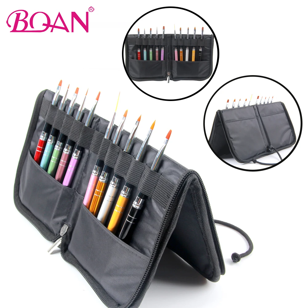 Bqan Nail Brush Holder Storage Case Bag Cosmetic Pen Manicure Nail Art