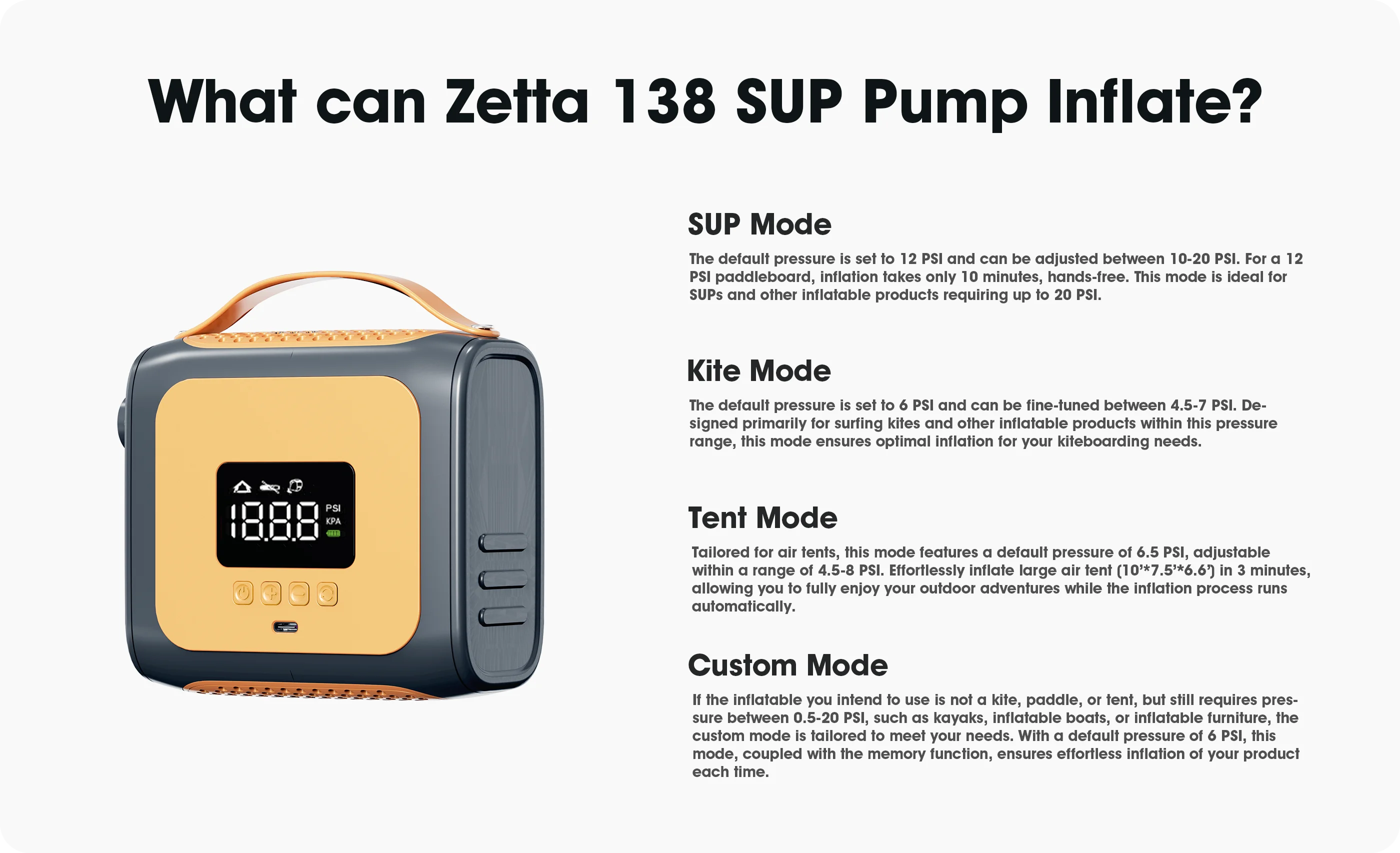 sup パドル ゼッタ-凧とパドルボード用の電動サップポンプ、軽量、マルチ
