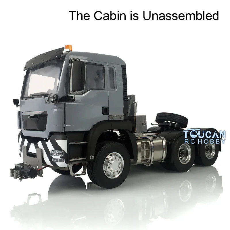 6X4 LESU 1/14 RC Tractor Truck Metal Chassis KIT Cabin Radio Control Vehicle Winch Warning Lights Tamiyaya Model Toys THZH1035 3