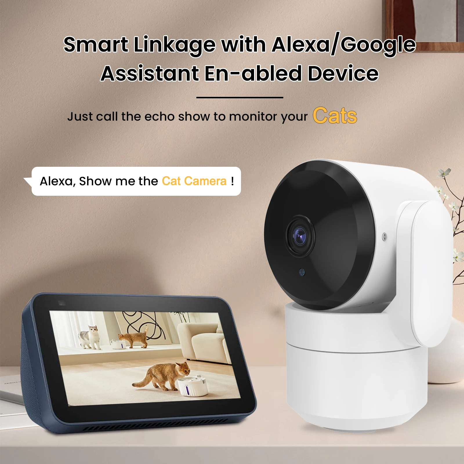 AMOROM 2K Indoor Camera 5/2.4G Wi-Fi Home Night Vision Security Camera 360-Degree Rotating Camera AI Motion Detection IP Camera 5