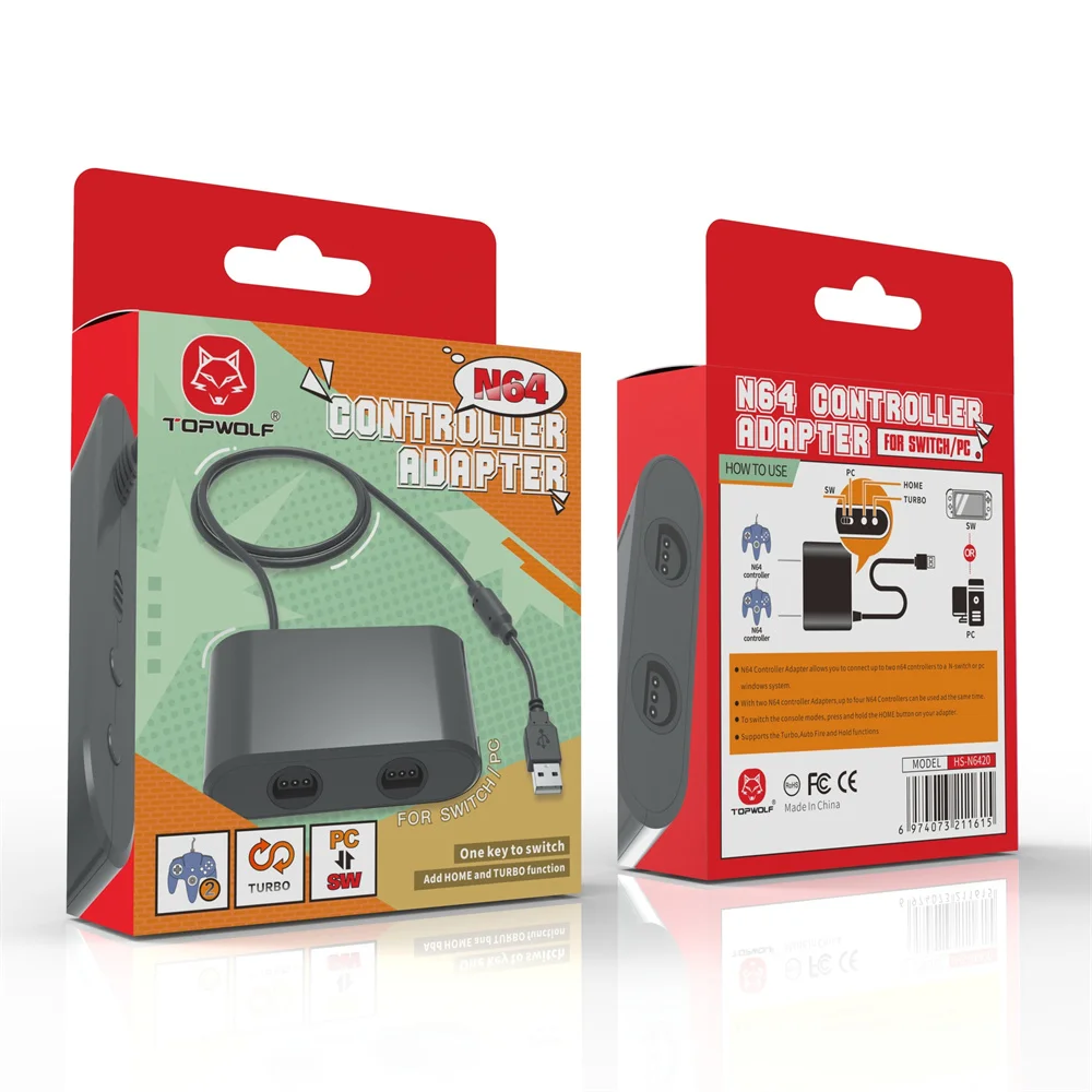 Convertitore Adattatore Usb Per Switch 64/Oled Modello Pc Windows Controller Adapter Gamepad Gaming Converter Adapter Per N64