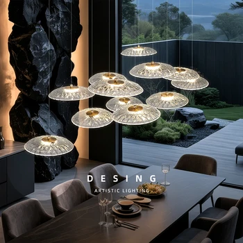 Dining room pendant light Modern villa dining room Kitchen pendant light designer glass Multi-head Hanging Lamp pendant light 1