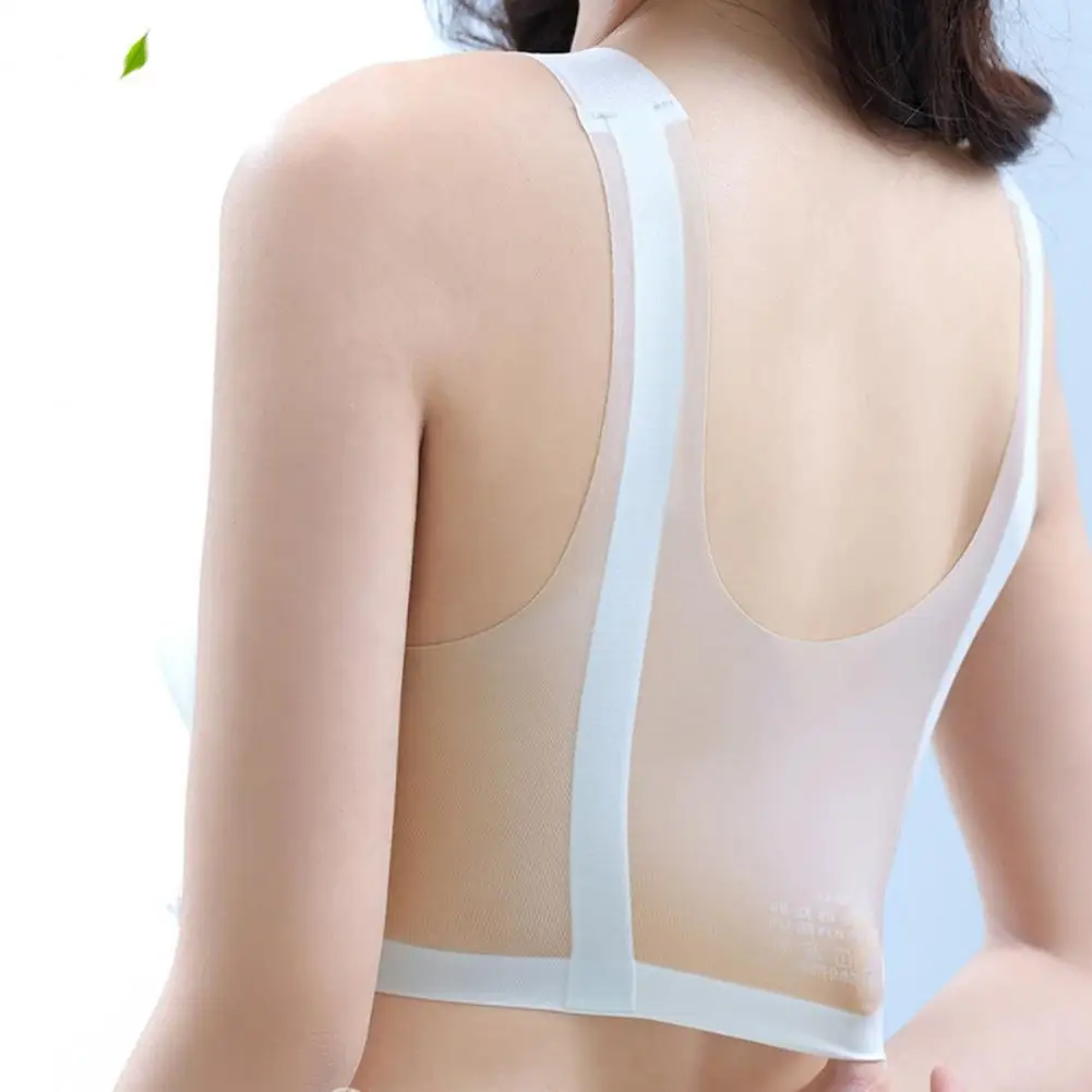 

Bra Mesh Yoga Bra with Wide Shoulder Straps for Women Anti-snagging Push-up Sports Bra with High Elasticity Breathability