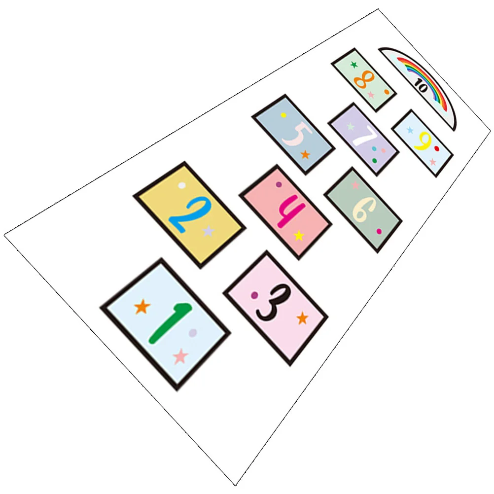 

Hopscotch Floor Vision Game Decal Funny Number Sticker Educational Stickers Toys Gross Motor Applique