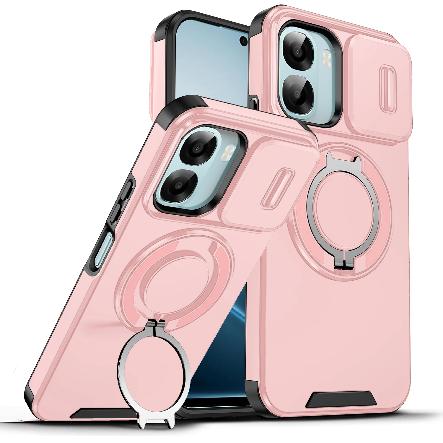 Rugged Armor Magnetic Bracket Slide Camera Protection Phone Case