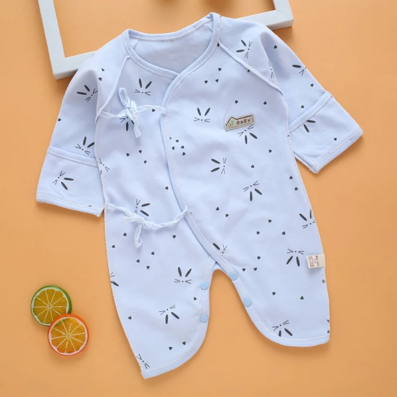 Baby Jumpsuit Sleepwear Spring Autumn Newborn Cotton Long Sleeves Cartoon Printed Girls Boys 0-3 Months