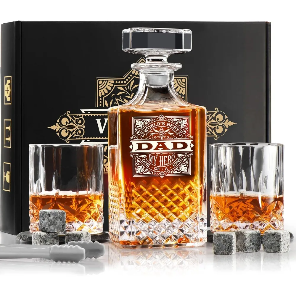 

Whiskey Decanter Set with 2 Glasses, Great Valentine's Day Gift Ideas