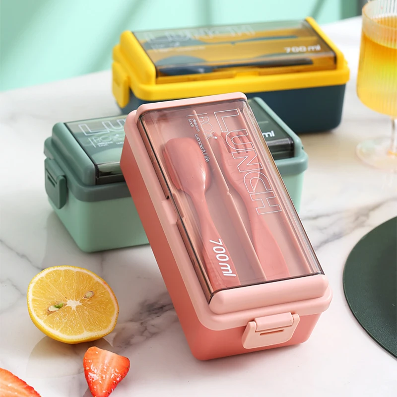 Lunch Box Thickened Plastic Divided Compartment Double Layer Meal Box