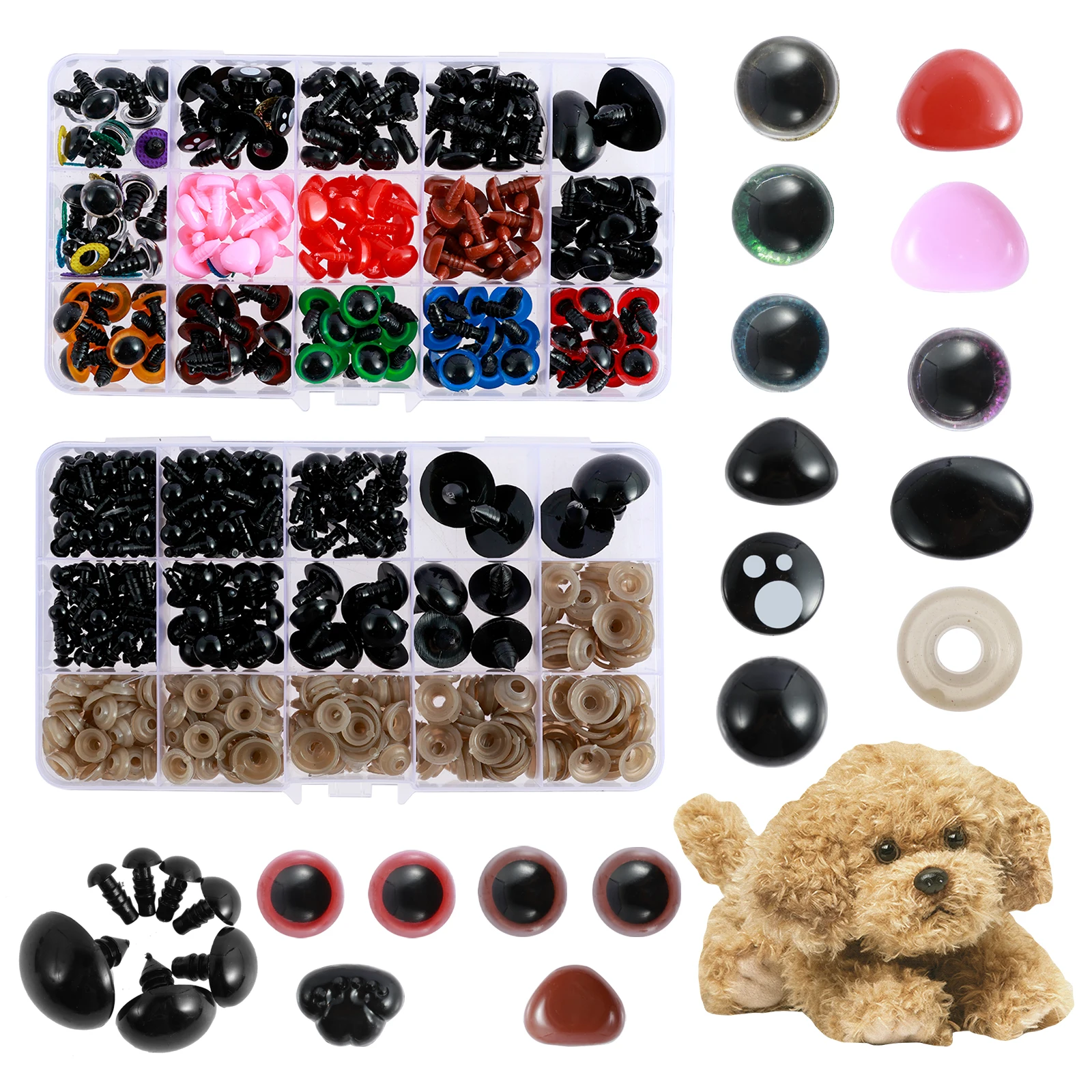 12 PAIA di OCCHI di sicurezza in plastica da 7 mm per cucito, uncinetto, amigurumi, lavori artistici e artigianali, orsacchiotti, bambole, animali di peluche, miniature PE-1 - Italia