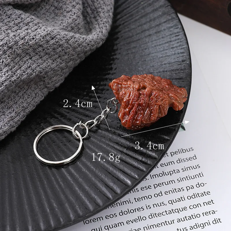 Artificial Steak Keychain Photography Prop and Kitchen Ornament Simulation Decor