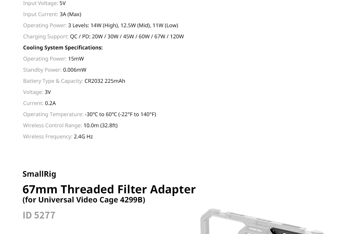 Universal Cooling Mobile Phone Cage for iPhone 17 16/Android Smartphones w 2-in-
