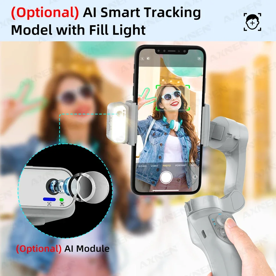 AXNEN HQ5 Trépied à selfie pour stabilisateur de smartphone