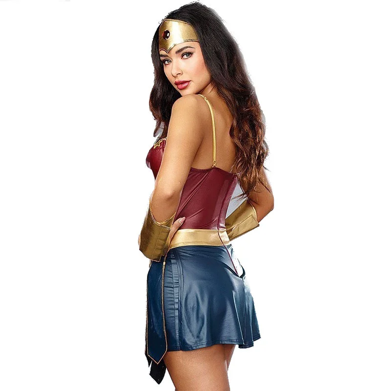 Halloween Deluxe Justice Wonder League Costume Women Bodysuit Superhero Mulher Maravilha Fantasia Carnival Outfit