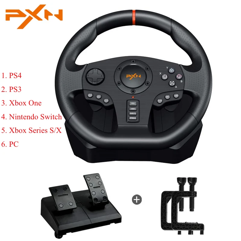 Game Racing Wheel,270?? Rotation Racing Wheel and Floor Pedals,7 in USB  PC Gaming Vibration Racing Steering Wheel with Pedal for 