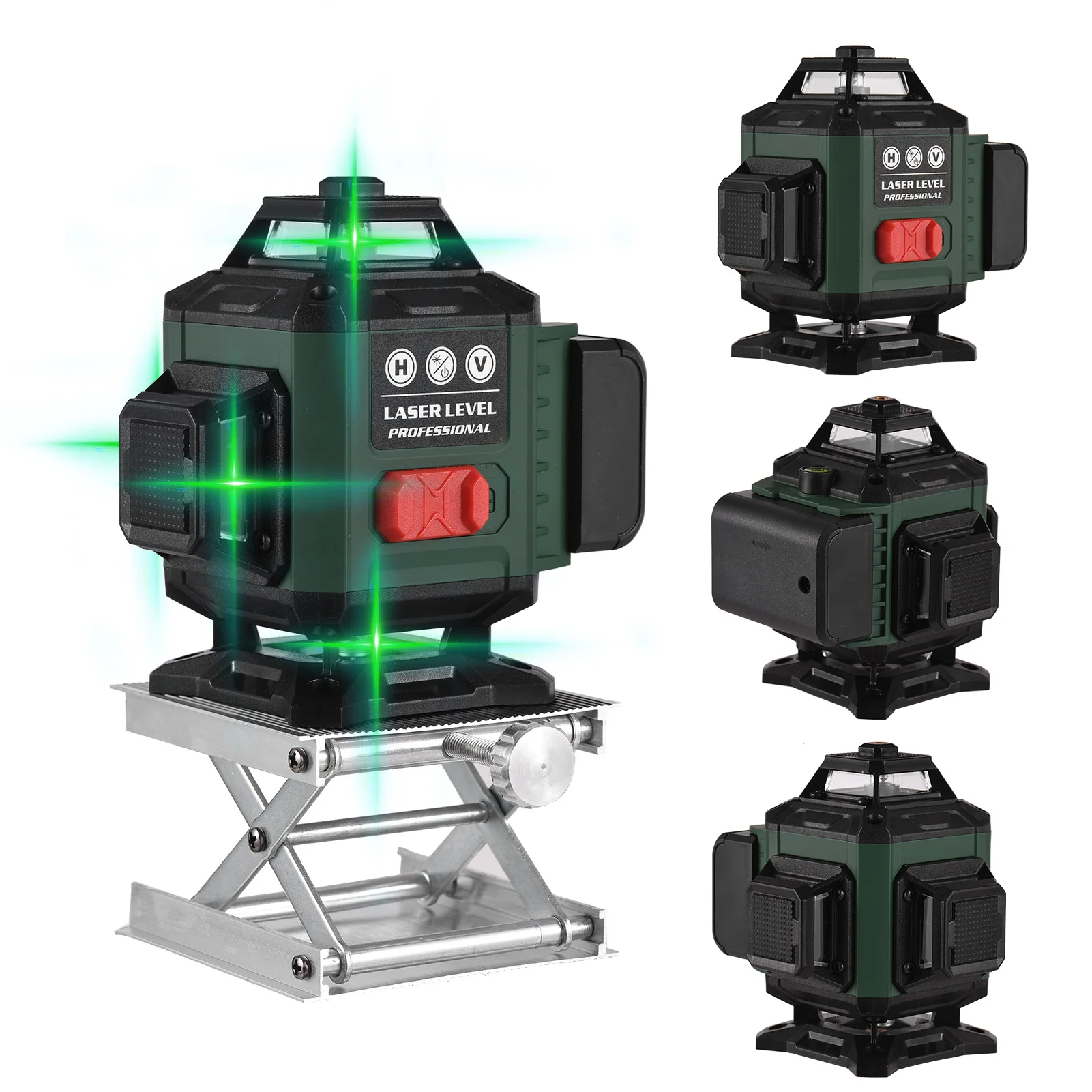 

Multifunctional 4*360° 16 Lines Laser Level 3° Self-leveling Leveling Tool Green Beam Vertical Horizontal Line IP54 Waterproof