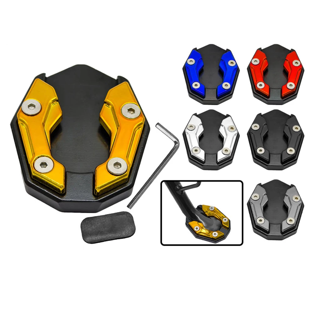 Motorcycle Side Stand Enlarger Pad - Aluminum Kickstand Support Foot Pedal
