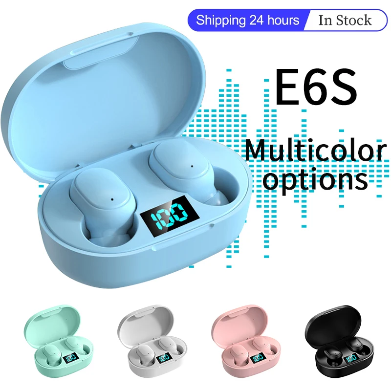 

E6S TWS Fone Bluetooth Earphones Wireless Headphones for Noise Reduction Headsets with Microphone Handsfree Earbuds