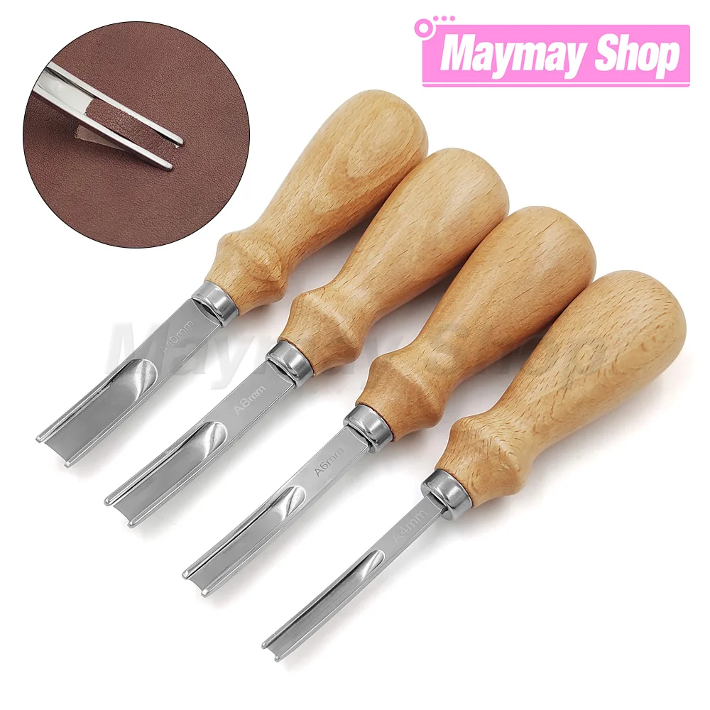 Practical Leather Craft Edge Beveler Skiving Beveling Handmade Cutting Tool Hand Trimming Cutting Wood Handles DIY Leathercraft