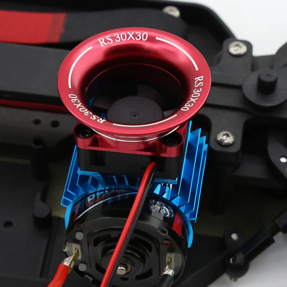 Metal Cooling Fan Cover For RC Car Motor/ESC - Fits 540 550 3650, Red
