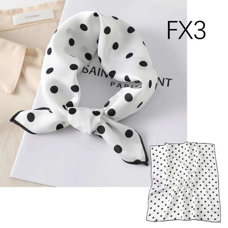 Elegant Women's 50x50cm Silk Square Scarf - Retro Print Neckerchief & Shawl