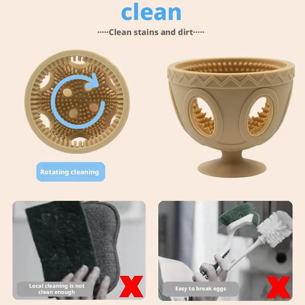 Egg Cleaner Brush for Fresh Eggs Silicone Egg Washer Machine Tool Reusable and Easy to Clean Egg Washing Brush for Egg