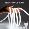 1M-35M 220V 110V COB LED Strip Light RA90 Super Bright 320LEDs/m Flexible Outdoor Lamp Waterproof LED Tape With EU US Power Plug 1