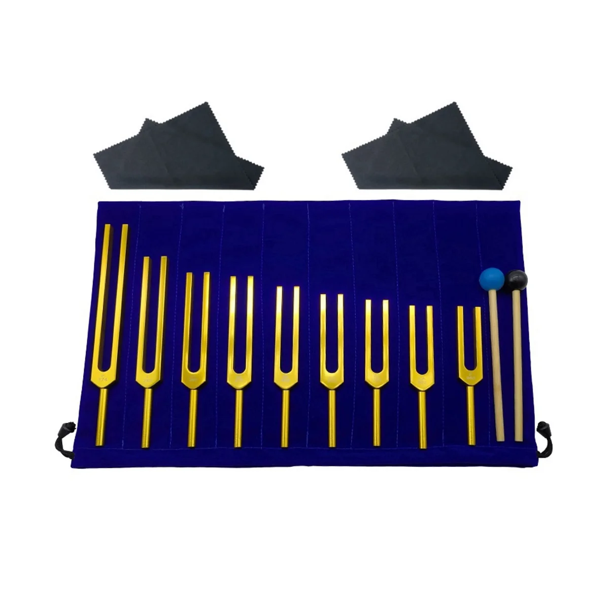 

9 Golden Tuning Forks for Healing Chakras, Sound Therapy, Maintaining Perfect Harmony of Body, Mind and Spirit