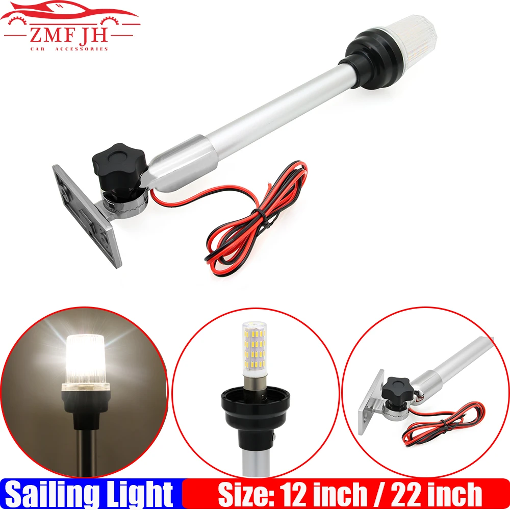 

New Fold Down 360 Degree LED Boat Navigation Light for Yacht Marine Anchor Light 12V 24V Sailing Signal Light Boat Accessories