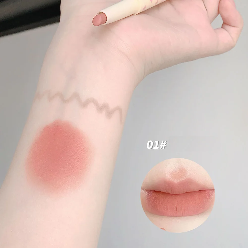 Lovely Sweet Doggie Double-ended Lip Liner Velvet Matte Pearlescent Lipstick For Outline Full Lips Cappuvini Nude Lip Pencil 3