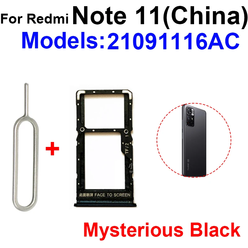 

Sim Card Tray For Xiaomi Redmi Note 11 11 Pro China Edition SIM Card Slot Card Reader Holder Adapter Replacement Parts