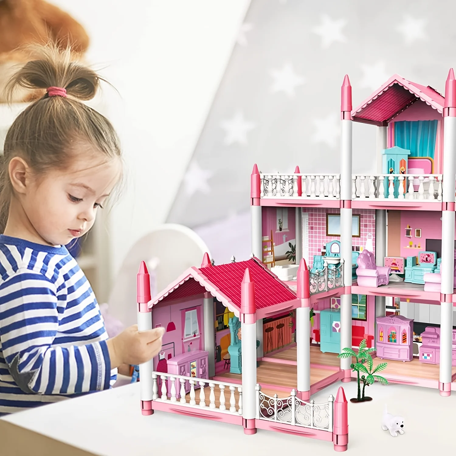 ChildrensDollHouseDIYPretendGamesToBuildAssembledToySetsToy