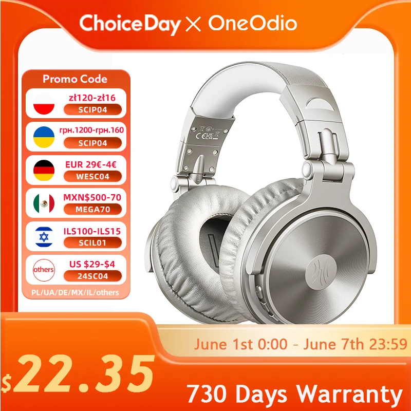 Oneodio pro c over ear headsets studio dj stereo bluetooth5 2 wireless