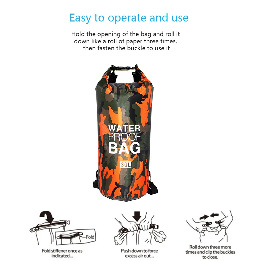 Waterproof Swimming Bag Dry Sack 2L 5L 10L 15L 20L 30L Fishing Boating Kayaking Storage Drifting Rafting