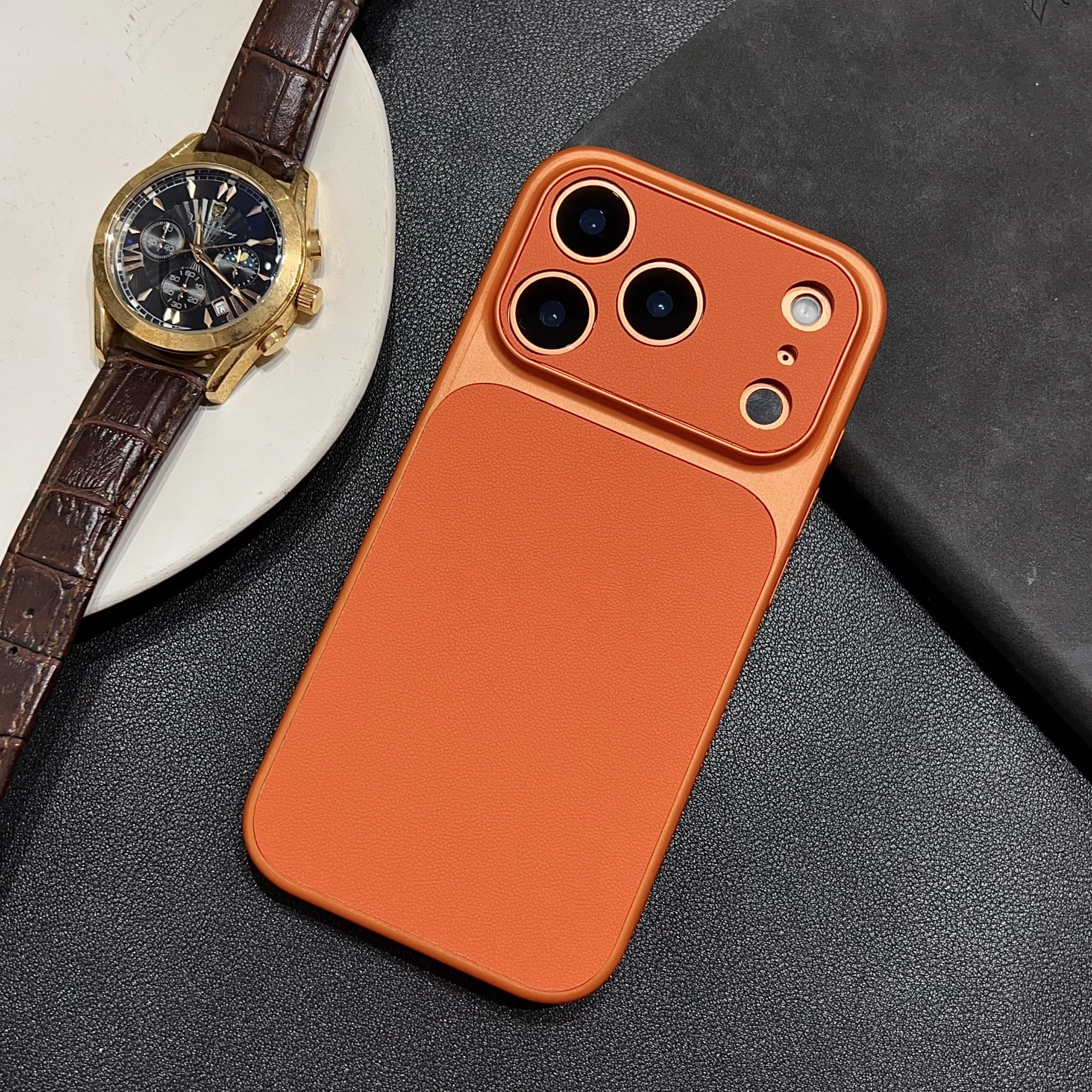 Luxury Leather Texture Magnetic Shockproof Phone Case with Hybrid PC Design and Bumper Back Cover