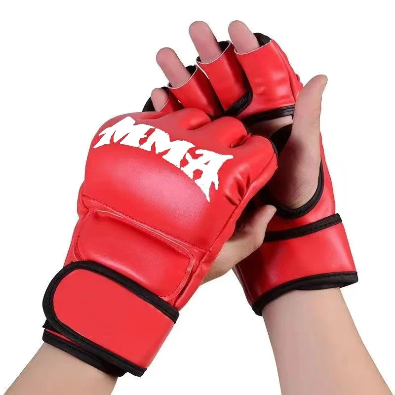 2024 Adult Professional Boxing Gloves Combat Sandbag Training Boxing Gloves Sanda Muay Thai MMA Kickboxing Half Finger Glove 3