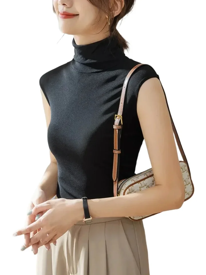 Camicia Donna,Camicia Finta In Due Pezzi Da Donna Retro Marrone Bottoni Lavorati A Maglia Cuciture Irregolari Risvolto Camicia Scozzese Manica Lunga Casual Elegante Top Camicetta A Contrasto Pullove - Foto 4