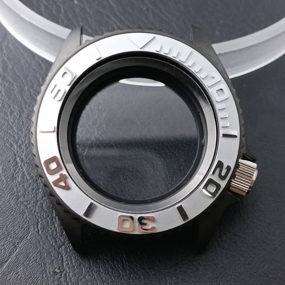 High-Quality 42mm Men's Steel Black Watch Case with Sapphire Glass and 22mm Band