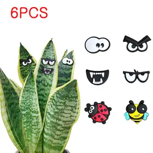 Cute Plant Leaf Magnet Eyes Potted Plant Decoration Accessories Safety Plant  Pin Gift Indoor Unique Jewelry