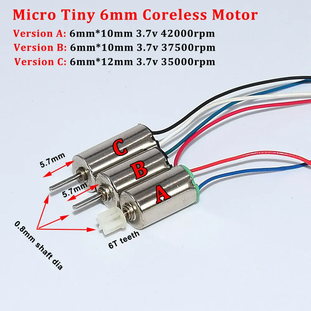 Mini 610 612 6Mm * 10Mm/ 6Mm * 12Mm Motore Coreless Piccolo Motore Elettrico 6Mm Dc 3V 3.7V Giocattolo Ad Alta Velocità Rc Giocattolo Drone Motore