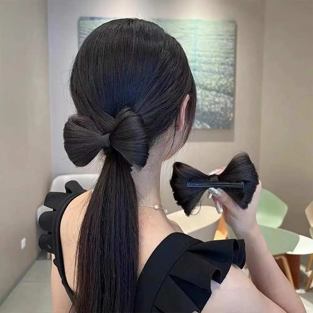 헤어핀 사실적인 부드러운 3차원 착용하기 쉬운 재사용 가능한 3D 소녀용 리본 가발 헤어핀 인공 헤어 리본 헤어 클립 90