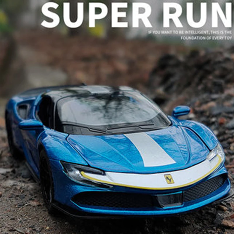 1:32 Diecast Miniature Alloy Car Model Ferrari SF90 Supercar Metal Vehicle Collection Gifts for Children Birthday Christmas Toys | Игрушки и