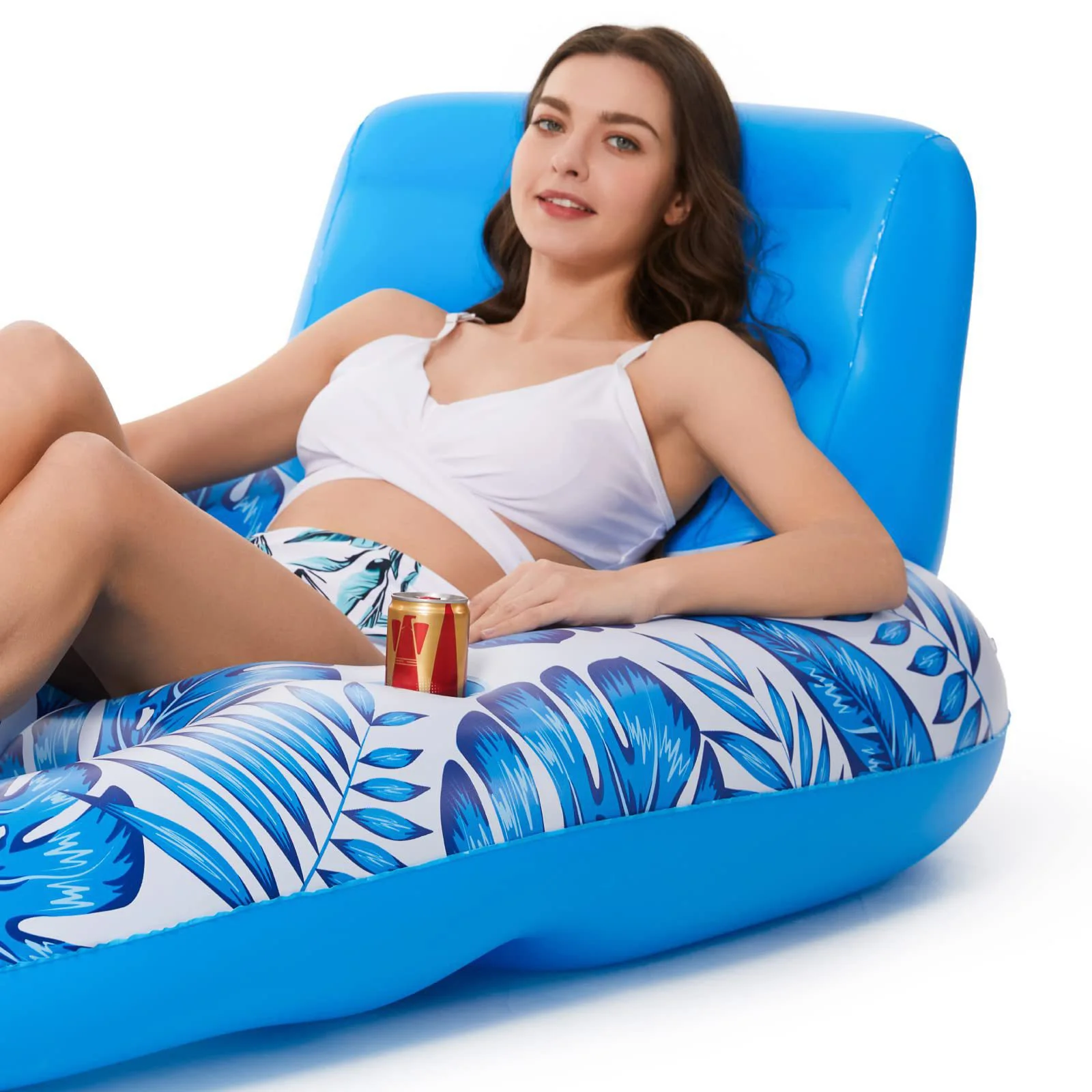 Pool Floating Chair Inflatable Pool Floating Backrest Chairs Multifunctional Water Sports Floating Seat Foldable Durable Adults for Beach Pool Party