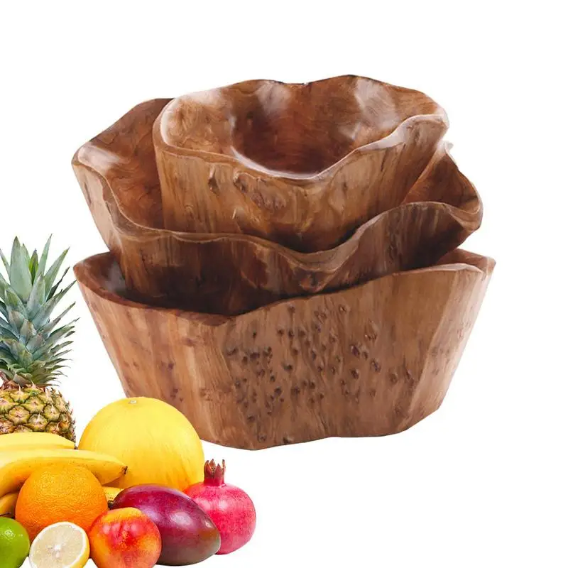

Wooden Bowl Wooden Candy Coconut Bowl Farmhouse Style Tray Tablewar Wooden Design Dining Salad Rice Soup Home Dinnerware