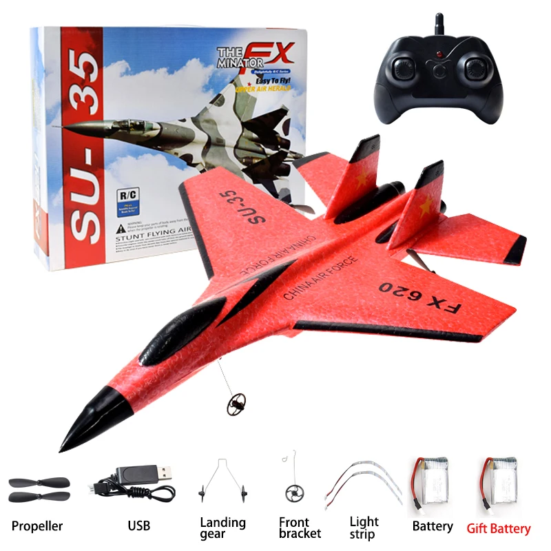 SU30 RC Airplane FX620 Remote Control Glider EPP Foam RC Plane 2.4G Radio Control Aircraft With LED Light Toys for Children 6