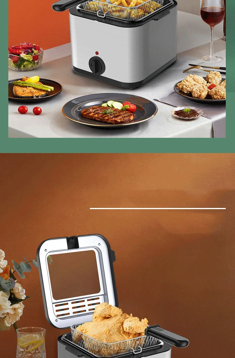 Description Picture 5 of itemElectric Fryer 1PC Large Capacity Home Chicken Fillet French Fries Fryer All-in-One Deep Fryer Kitchen Appliances