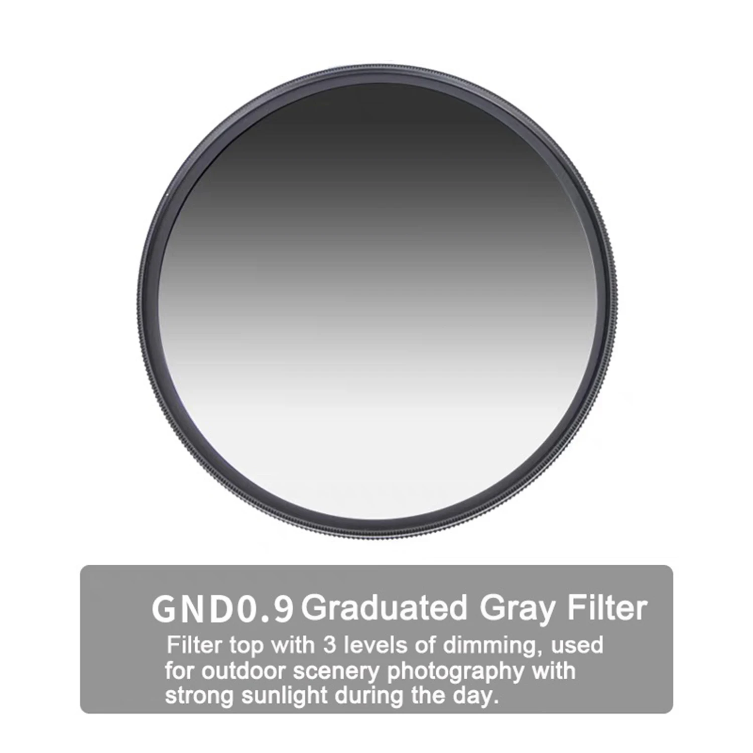 Filtre GND Noir 58mm à 82mm - Densité Neutre Gradué pour Objectif